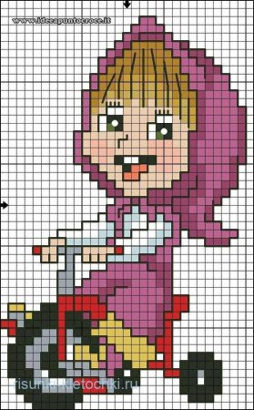 Схемы вышивки крестом Маша и медведь