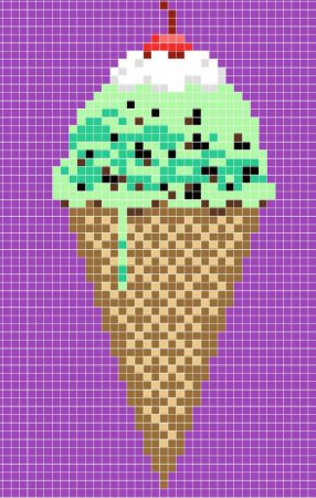 Рисование по клеточкам мороженое