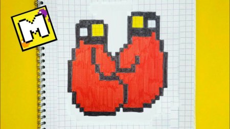 Боксёрские перчатки по клеточкам