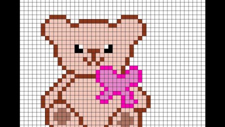 Рисование по клеточкам мишка