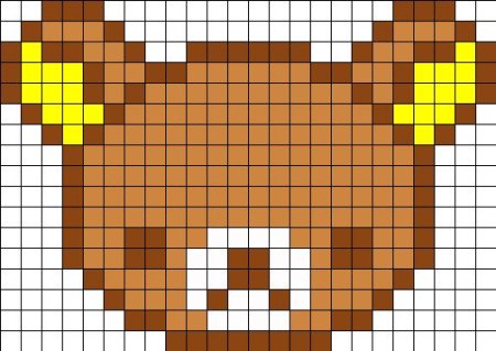 Рисунки по клеточкам в тетради мишка