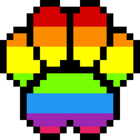 Радужная лапка по клеточкам