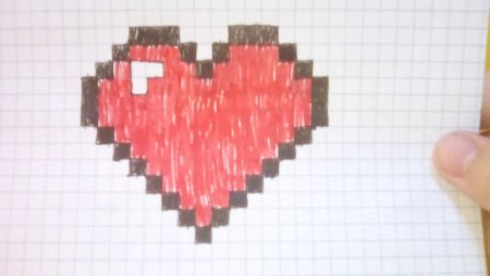 3д сердце по клеточкам