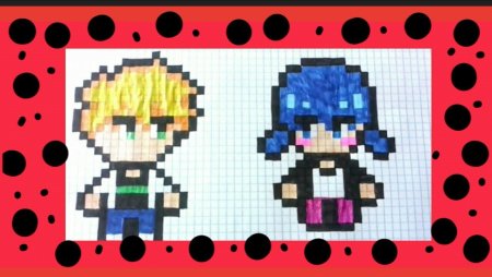 Леди баг и супер кот по клеточкам