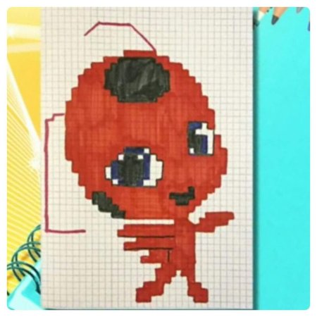 Леди баг по клеточкам