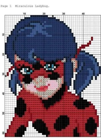 Леди баг схема вышивки крестом