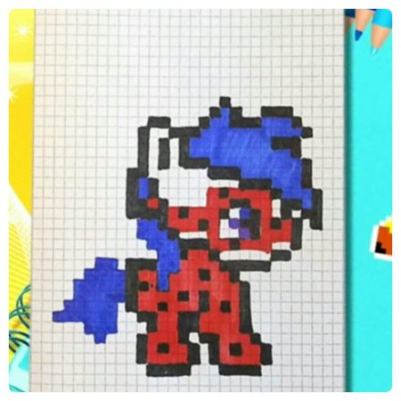 Рисование по клеткам леди баг