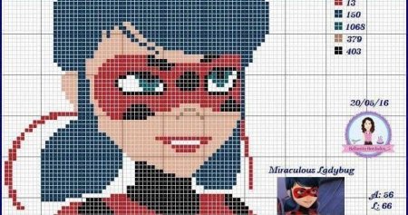 Схема леди баг для вышивания