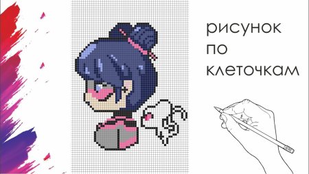 Рисунки по клеточкам леди баг и супер кот
