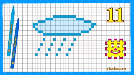 Рисование по клеточкам облачко