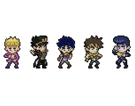 Пиксельные персонажи Джо Джо