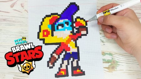 Леон БРАВЛ старс по клеточкам