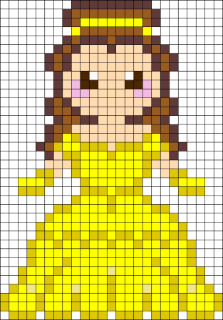 Рисунки по клеточкам принцессы