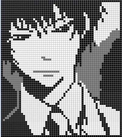 Аниме по клеточкам в тетради