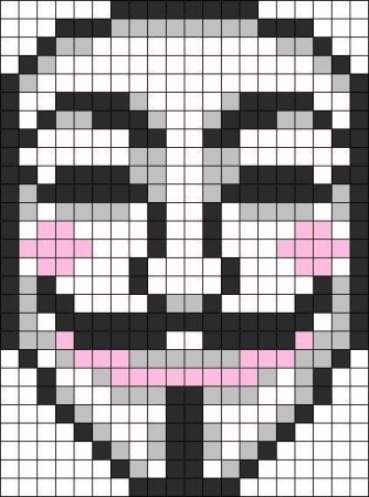 Маска Анонимуса по клеткам