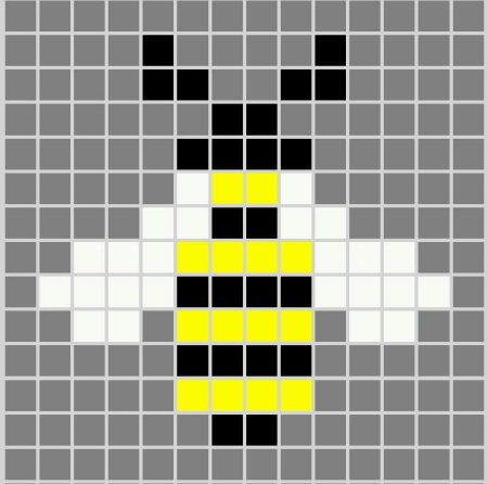 Пчела рисование по клеточкам