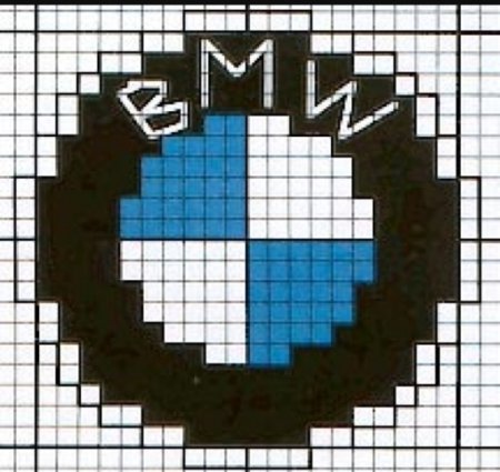 Значки машин по клеточкам