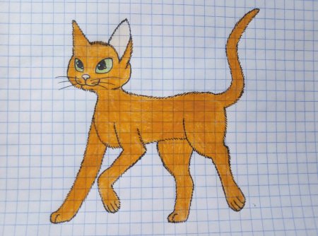 Рисунки по клеточкам коты Воители