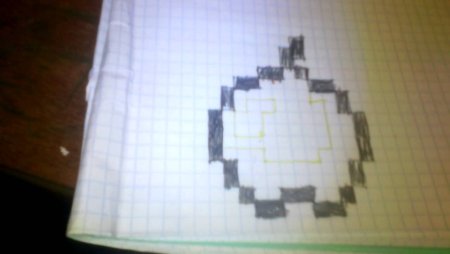 Рисунки по клеточкам золотое яблоко из МАЙНКРАФТА