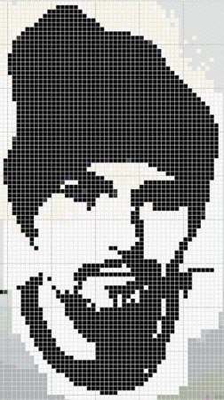 Виктор Цой схема вышивки