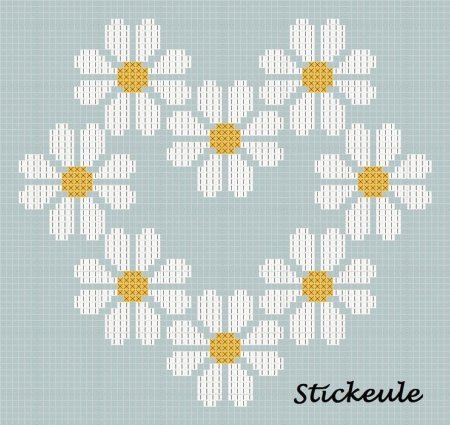 Жаккардовый узор ромашки