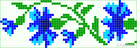 Цветы по клеточкам маленькие