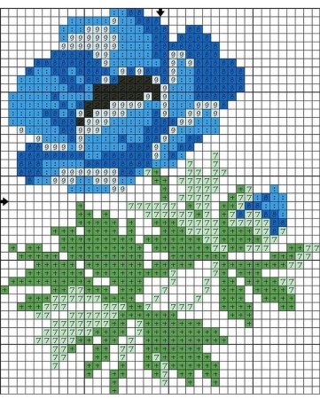 Вышивка васильки схема