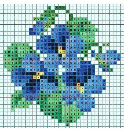 Цветы по клеточкам маленькие