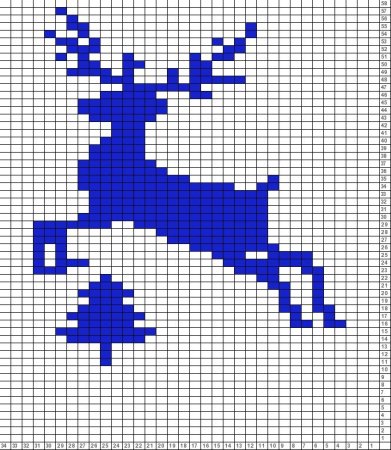 Жаккардовые узоры с оленями