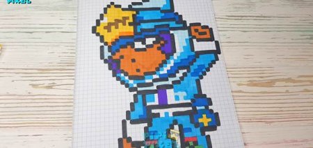 Сэнди из БРАВЛ старс по клеточкам