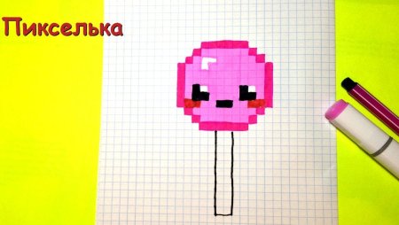 Кавайные рисунки по клеточкам