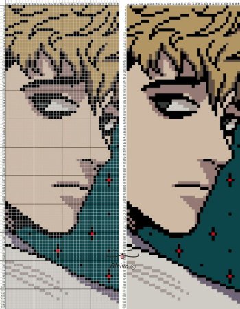 Вышивка крестом аниме Хисока