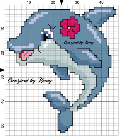 Рисование по клеточкам Дельфин