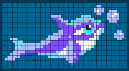 Рисование по клеточкам Дельфин