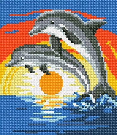 Рисунки по клеточкам дельфина