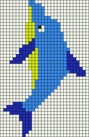 Дельфин по клеточкам