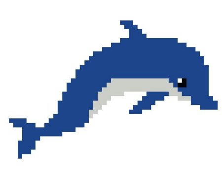 Рисунки по клеточкам дельфина