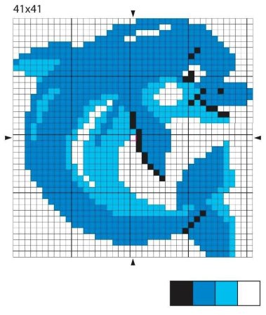 Пиксельные рисунки Дельфин