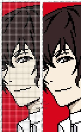 Дадзай Осаму Вышивание крестиком