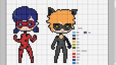 Леди баг и супер кот по клеточкам