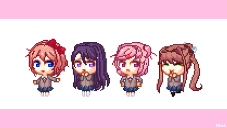 Пиксельные персонажи Геншин Импакт