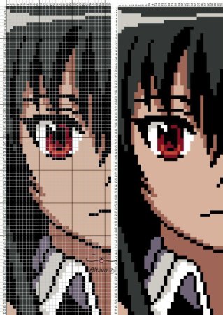 Рисование по клеткам аниме