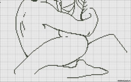 Простая контурная вышивка