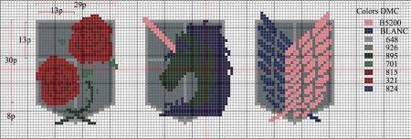 Атака титанов схема вышивки