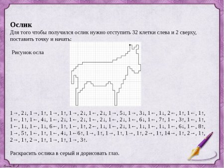 Графический диктант ослик