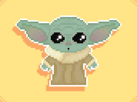 Рисунки по клеточкам Беби йода