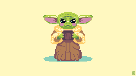 Арт йода ббейби пиксель