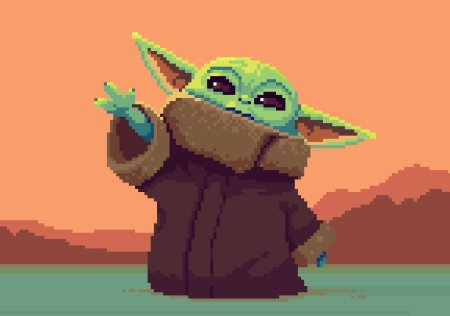 Йода пиксель арт