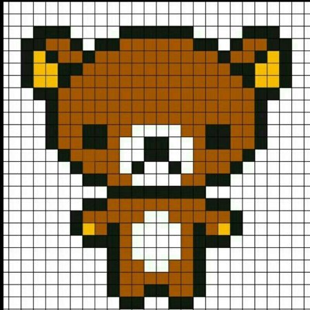 Рисование по клеточкам мишка