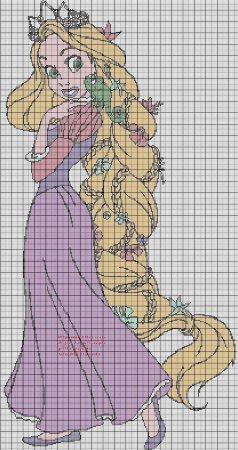 Вышивка крестиком принцесса Рапунцель